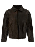 GIORGIO BRATO Brown Calfskin Leather Jacket