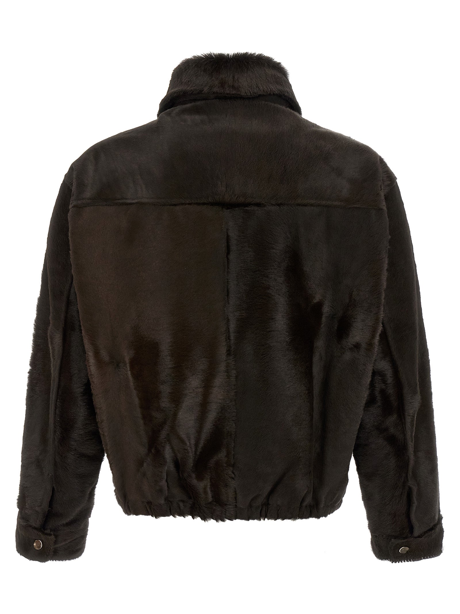 GIORGIO BRATO Brown Calfskin Leather Jacket
