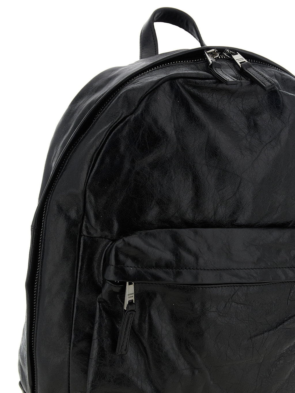 GIORGIO BRATO Black Lamb Leather Backpack