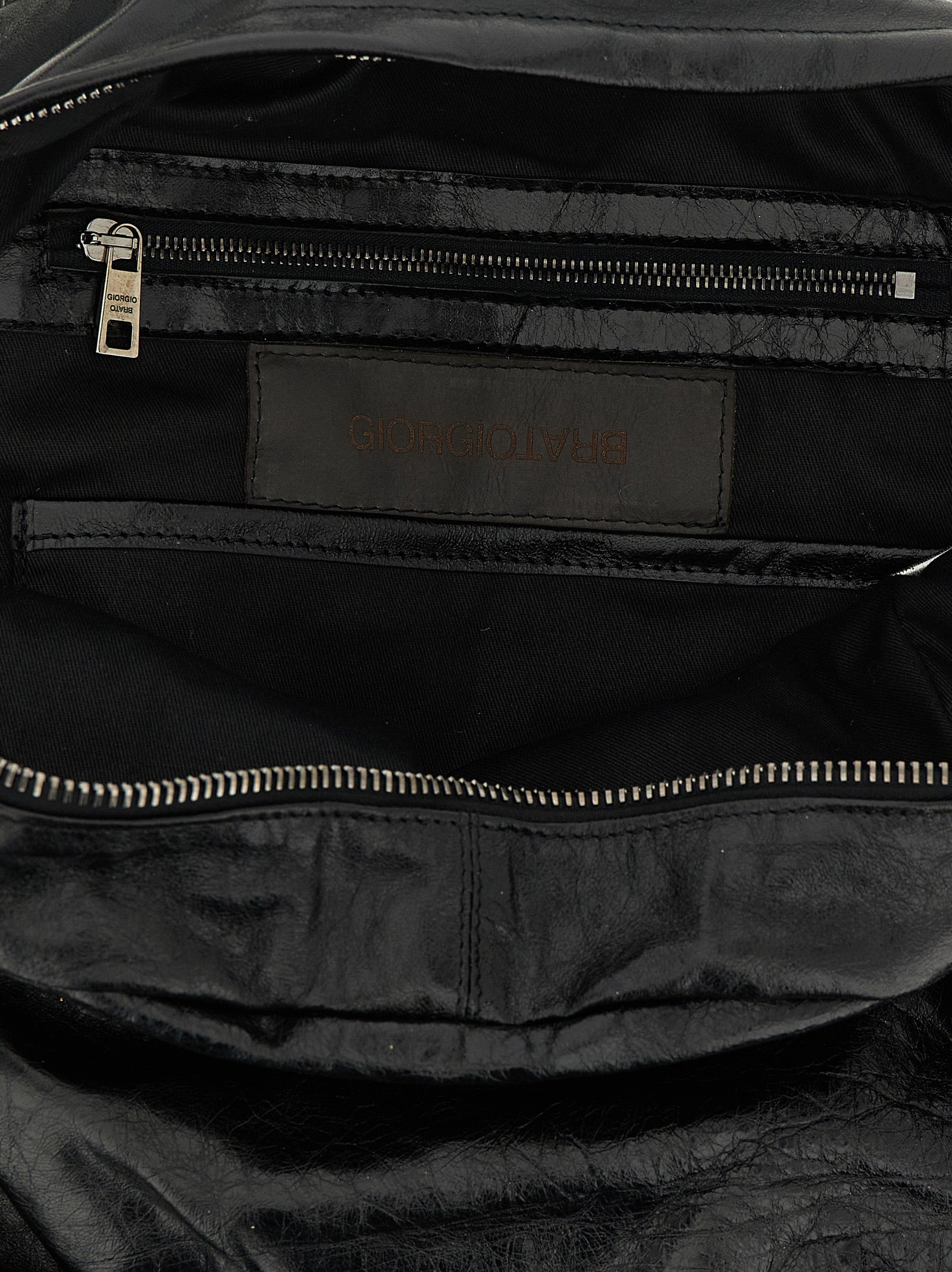 GIORGIO BRATO Black Lamb Leather Backpack