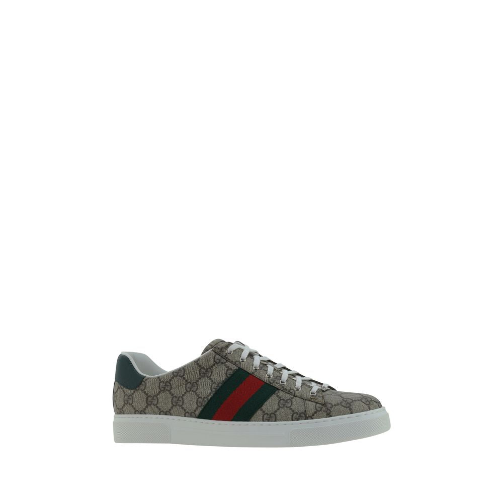 Gucci Beige Fabric Low Top Sneakers