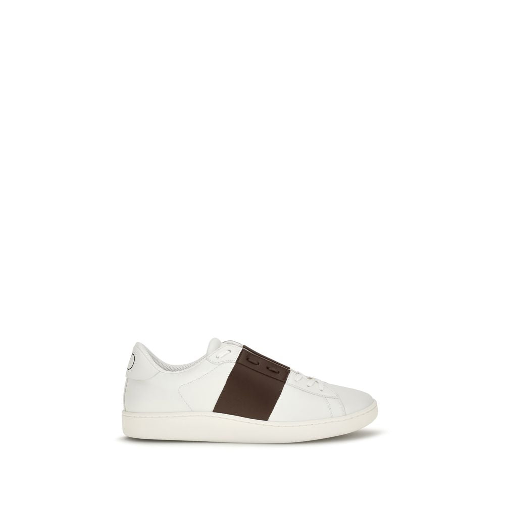 Valentino Garavani White Calf Leather Bos Taurus Low Top Sneakers