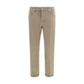 PT Torino Beige Cotton Slim Fit Jeans