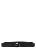 Saint Laurent Black Leather Regular Belt