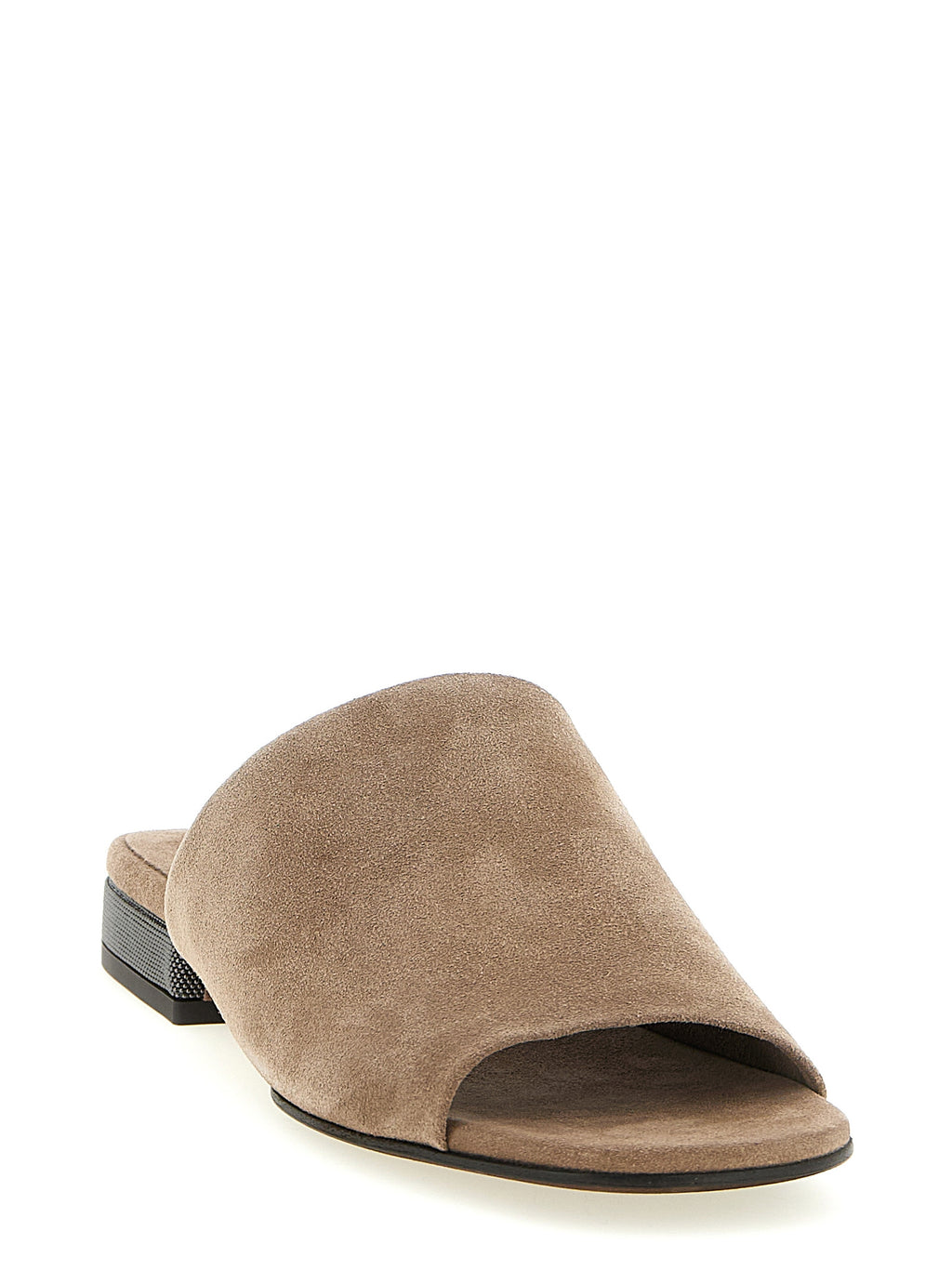 Brunello Cucinelli Brown Calfskin Slides