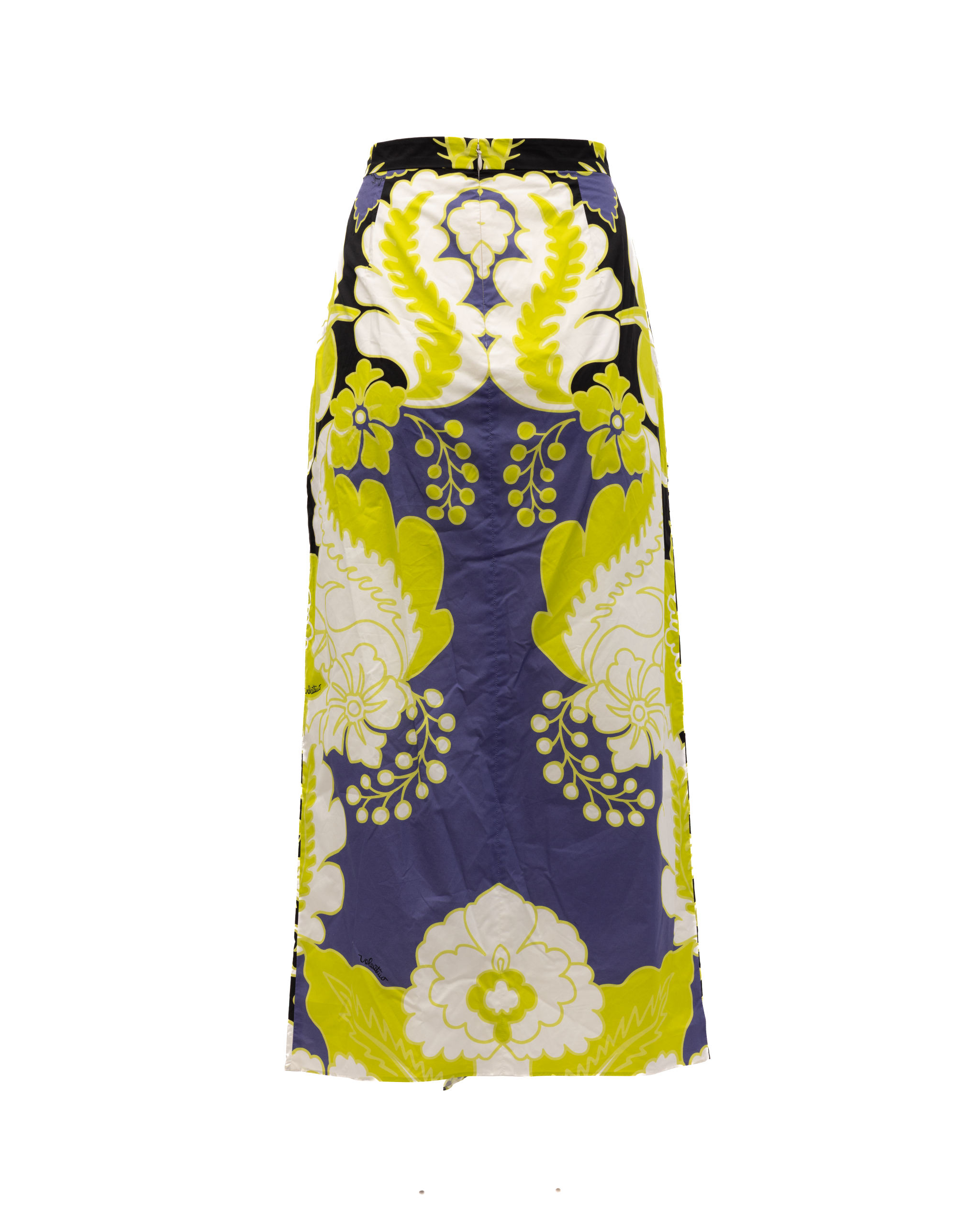 Valentino Garavani Women Floral Skirt in Black, Lime Green, White Details
