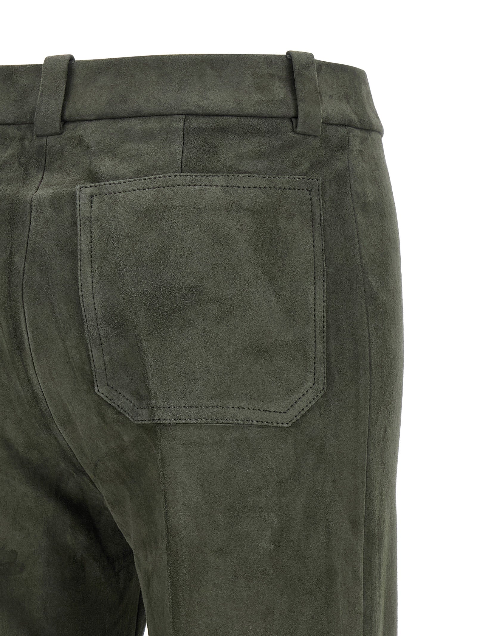 STOULS Gray Lamb Leather Pants
