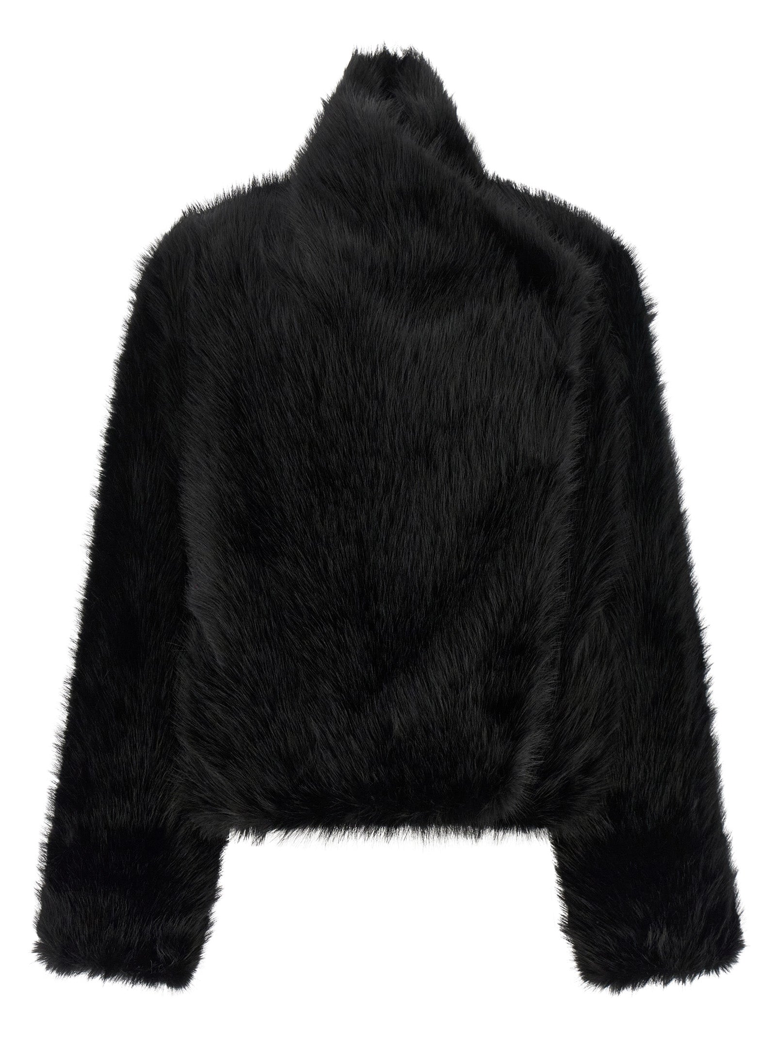 B&B COUTURE Black Polyester Full-Length Jacket