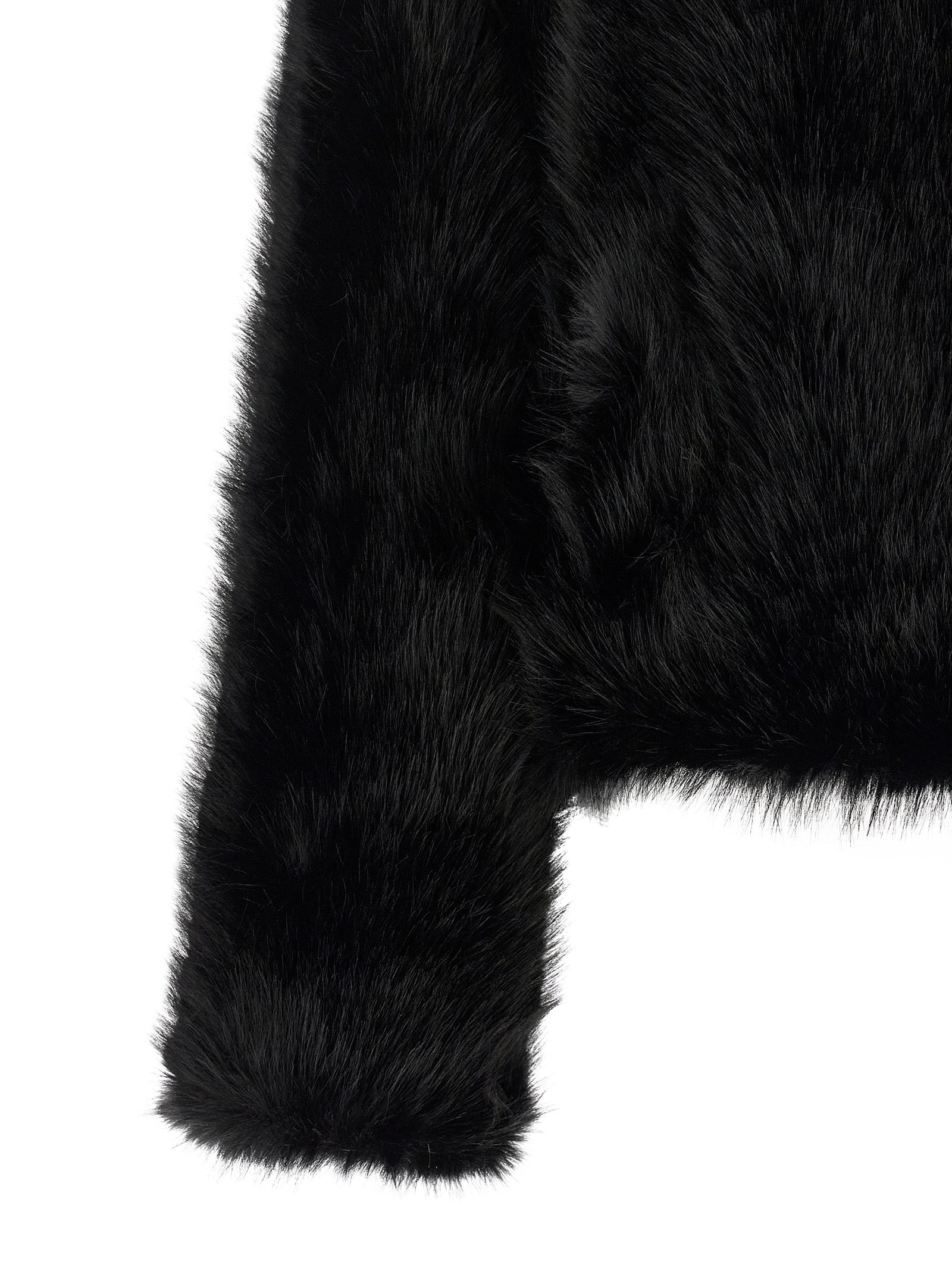 B&B COUTURE Black Polyester Full-Length Jacket