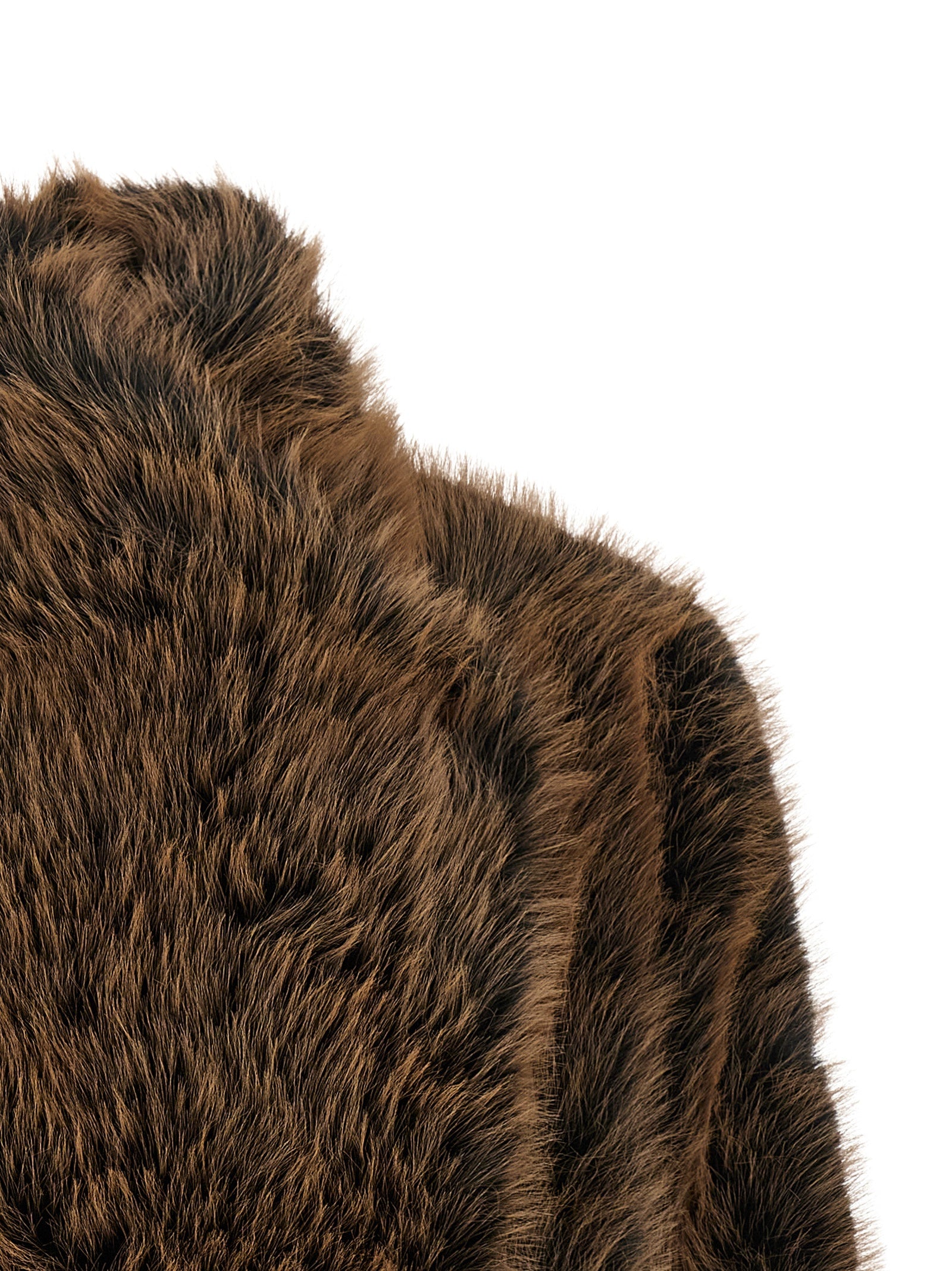 B&B COUTURE Brown Polyester Coat