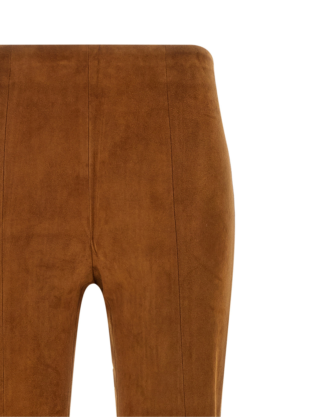 STOULS Brown Lamb Leather Flared Pants
