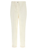 Kiton White Cotton Casual Pants