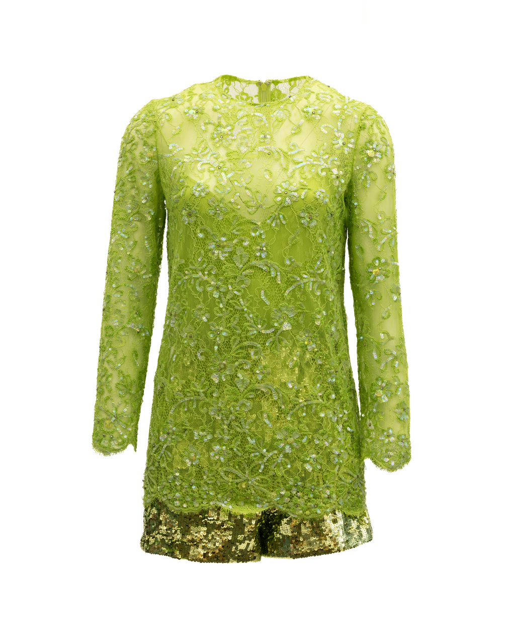 Valentino Garavani Women Green Sequin Jumpsuit