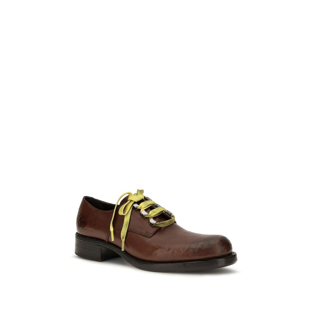 Prada Brown Calf Leather Bos Taurus Slip-On Loafers