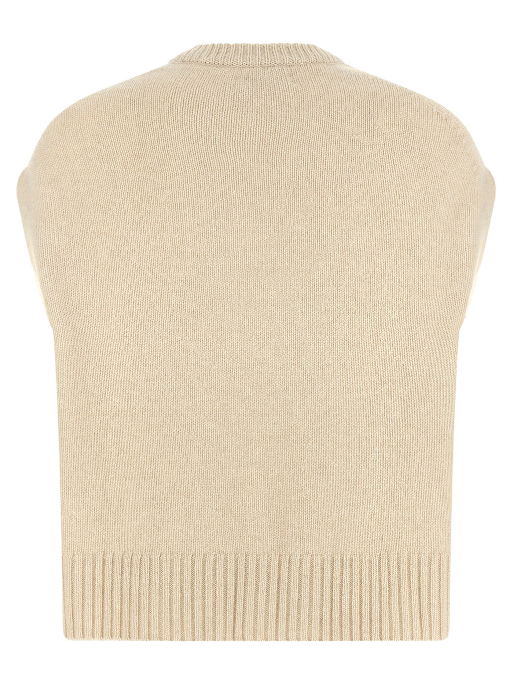 BE YOU Beige Cashmere Sleeveless Jacket