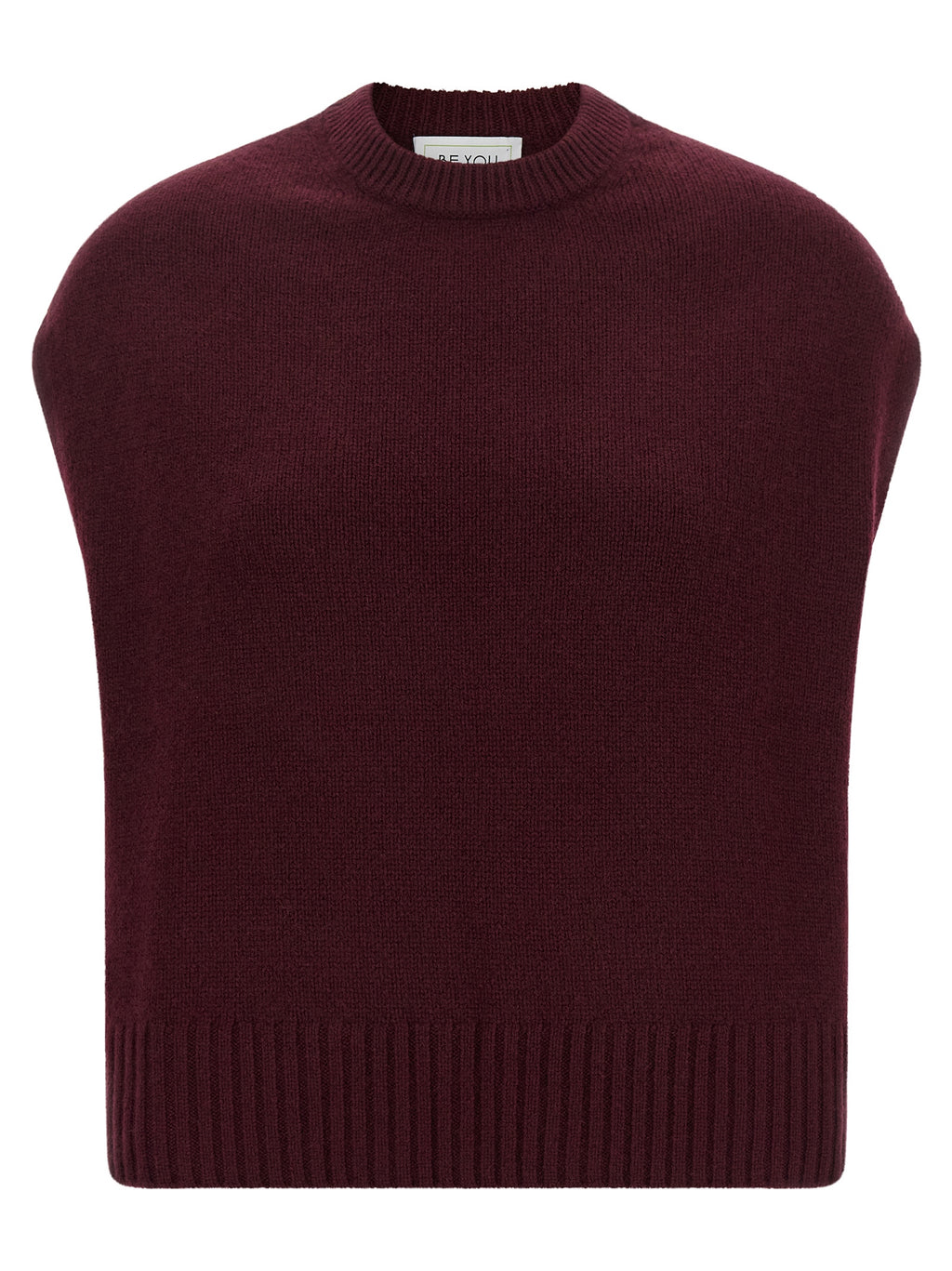 BE YOU Bordeaux Cashmere Sleeveless Jacket