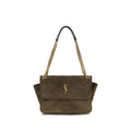 Saint Laurent Bicolor Suede Leather Shoulder Bag