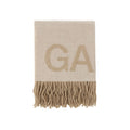 Ganni White Wool Oves Aries Foulard
