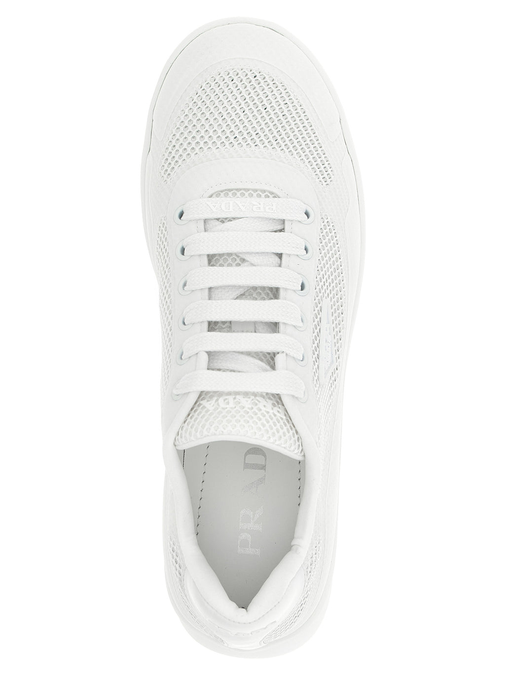 Prada White Polyester Athletic Sneakers