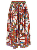 Dolce & Gabbana Multicolor Cotton Midi Skirt