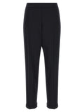 Alberto Biani Black Polyester Cropped Pants