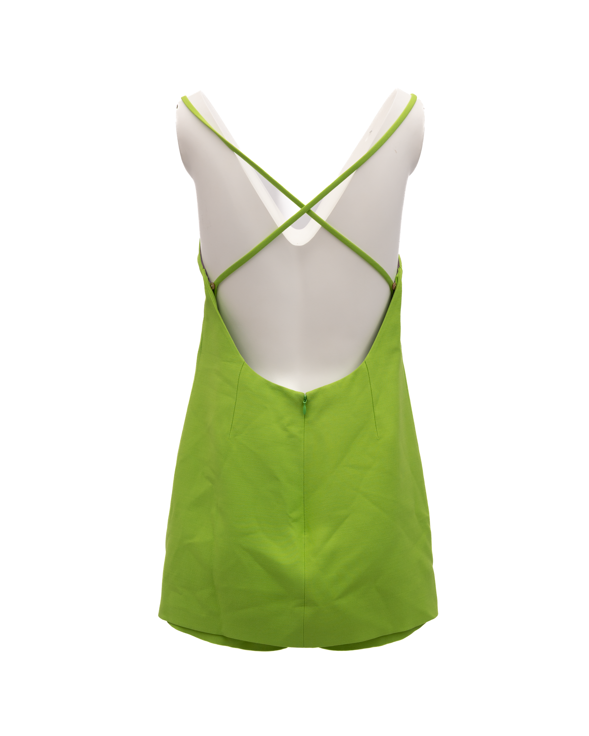 Valentino Garavani Neon Green Open Back Dress