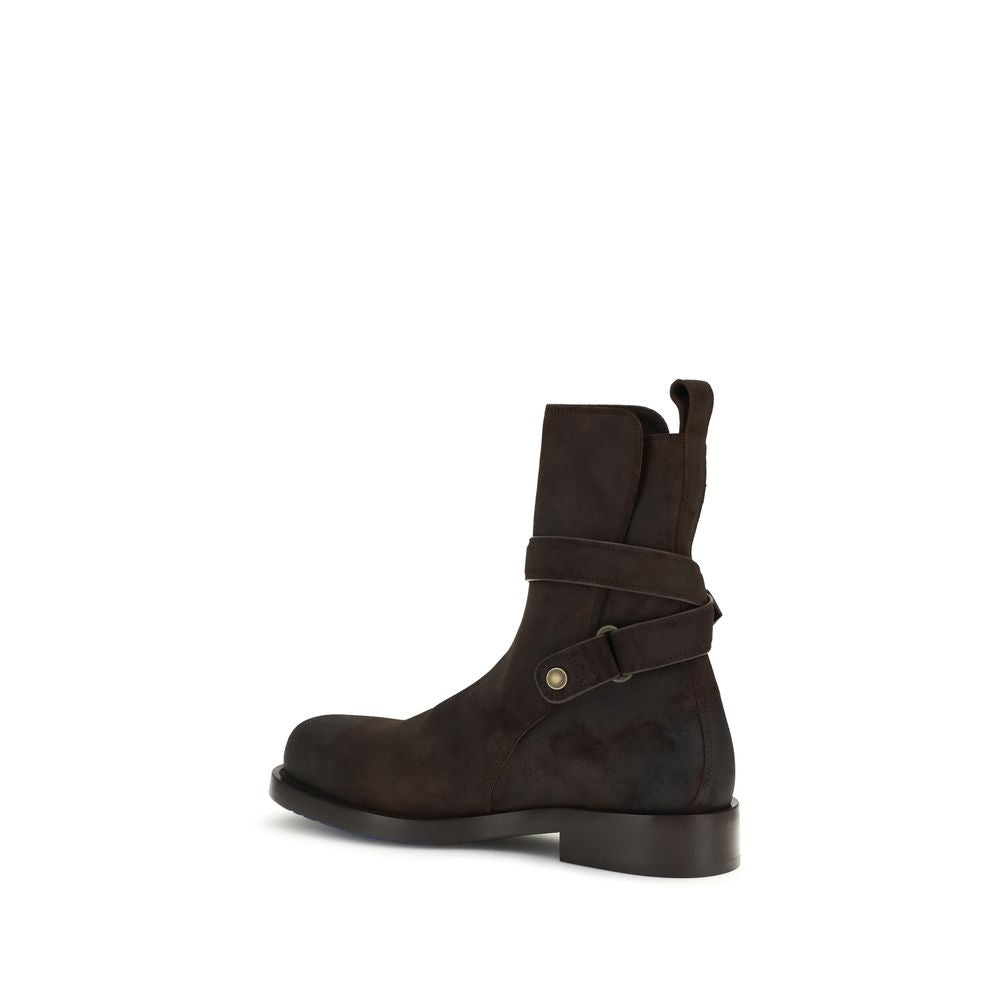 Burberry Brown Calf Leather Bos Taurus Lace-Up Boots