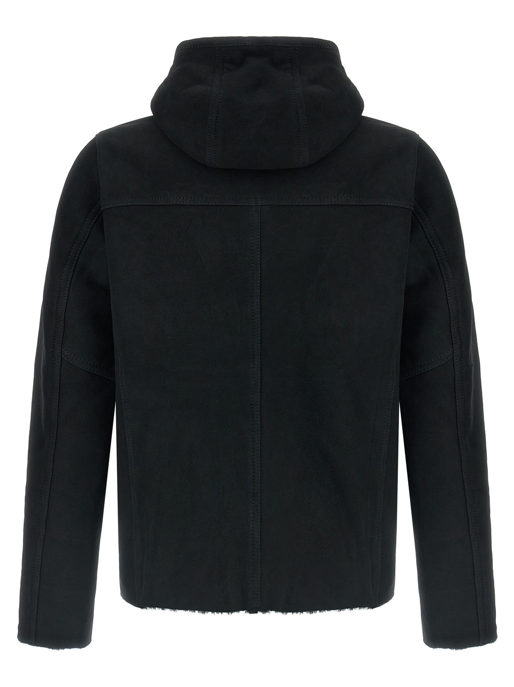 GIORGIO BRATO Black Lamb Leather Sweatshirt