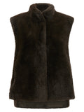 LOU ANDREA Brown Polyamide Sleeveless Jacket