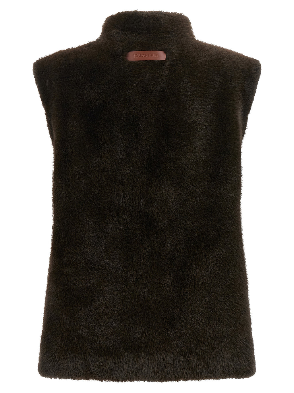 LOU ANDREA Brown Polyamide Sleeveless Jacket