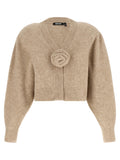 ROTATE BIRGER CHRISTENSEN Beige Wool Cardigan