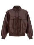 Twinset Brown Polyester Leather Jacket