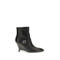 PINKO Black Calf Leather Bos Taurus Ankle Boots