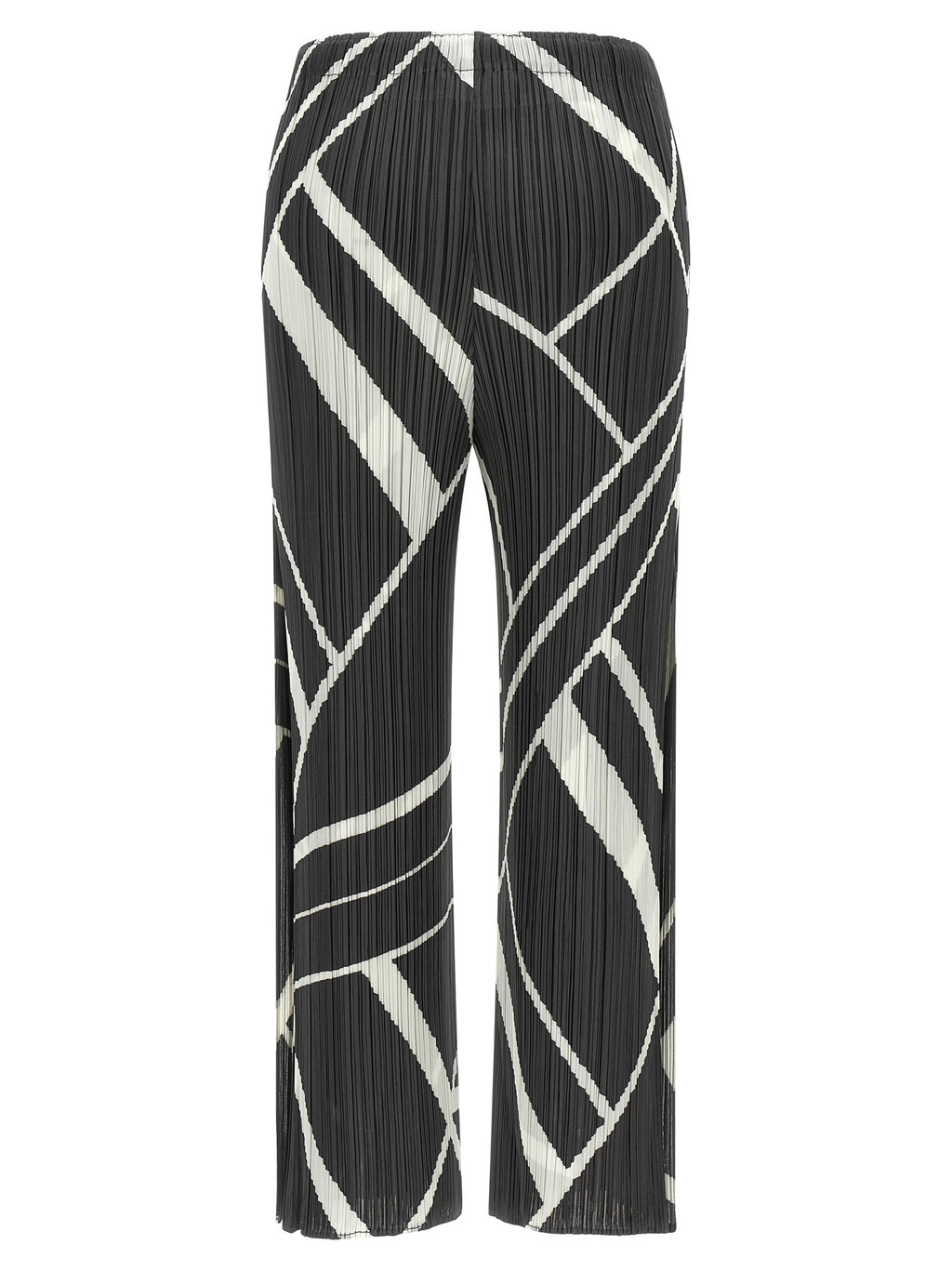 PLEATS PLEASE ISSEY MIYAKE Gray Polyester Casual Pants