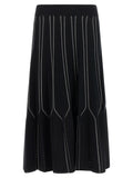 Elisabetta Franchi Black Viscose Midi Skirt