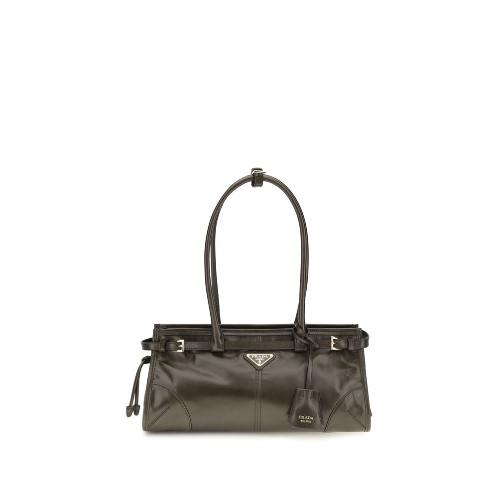 Prada Black Calf Leather Bos Taurus Shoulder Bag