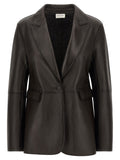 P.A.R.O.S.H. Black Lamb Leather Blazer
