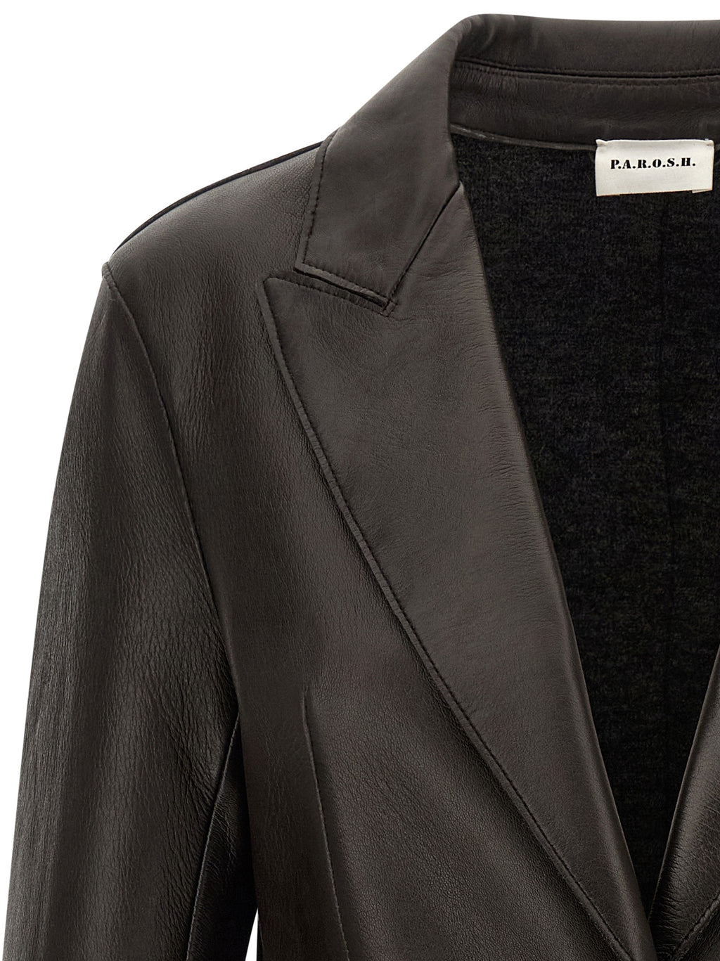 P.A.R.O.S.H. Black Lamb Leather Blazer