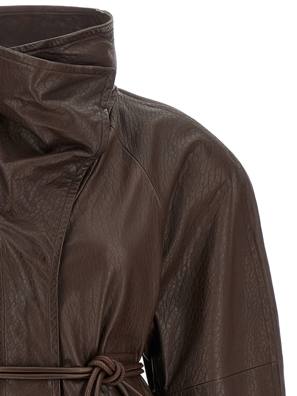 Sportmax Brown Lamb Leather Leather Jacket