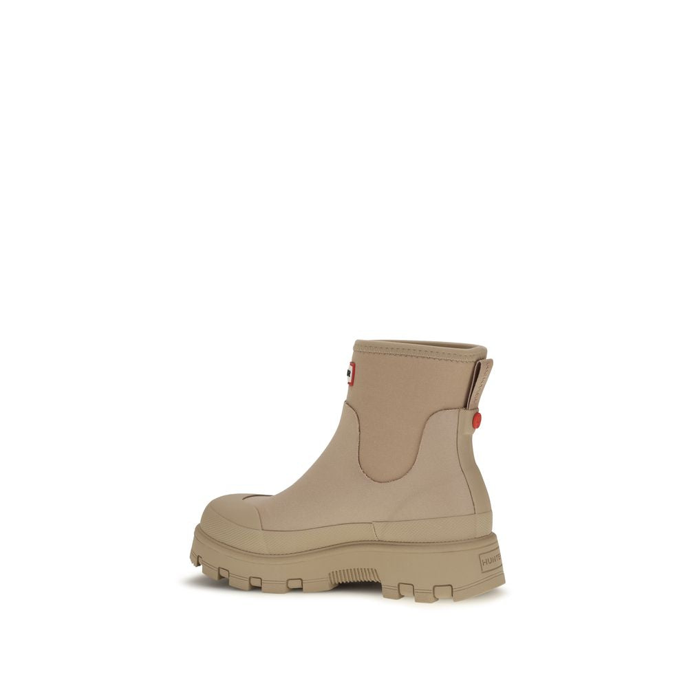 Hunter Beige Rubber Chelsea Boots