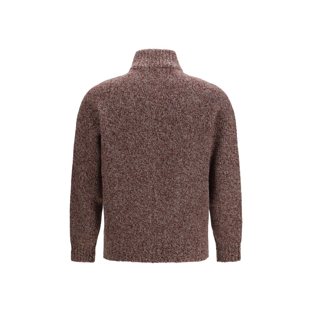 Brunello Cucinelli Bordeaux Wool Oves Aries Cardigan