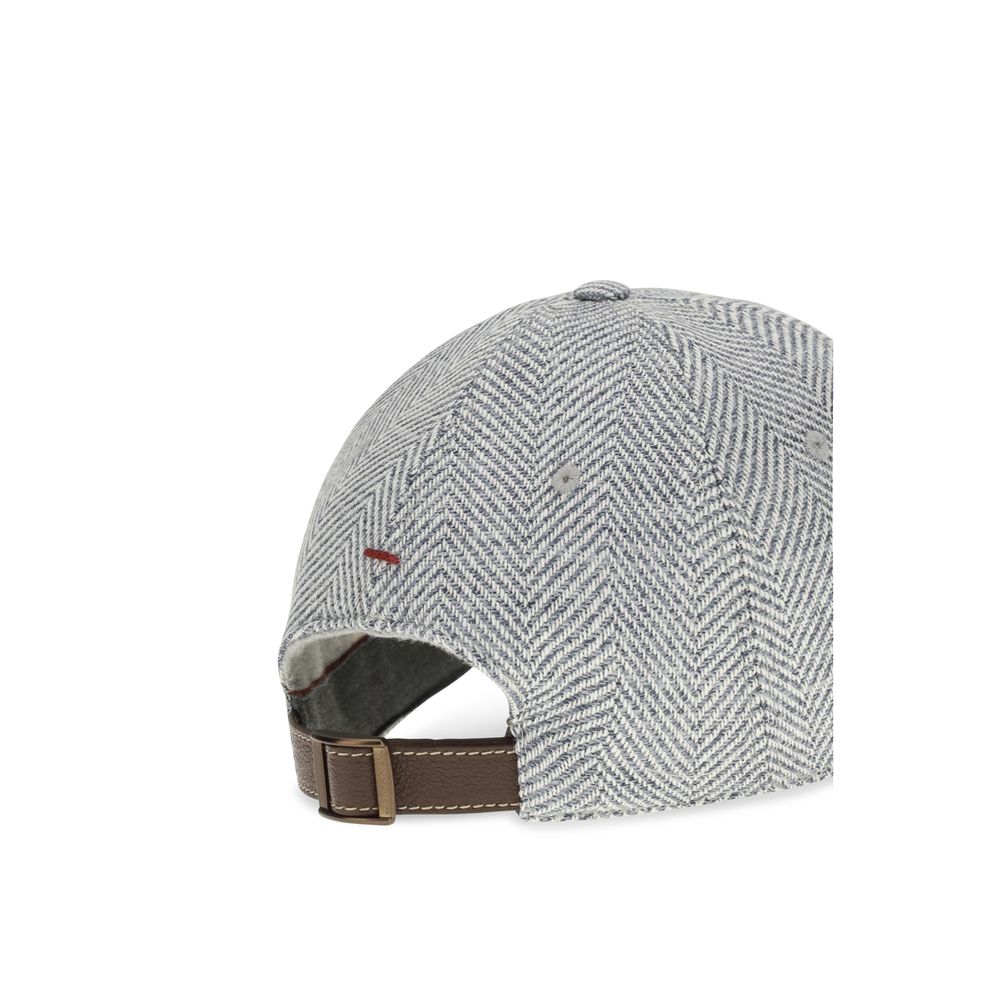Brunello Cucinelli Gray Wool Oves Aries Cap (Baseball Hat)