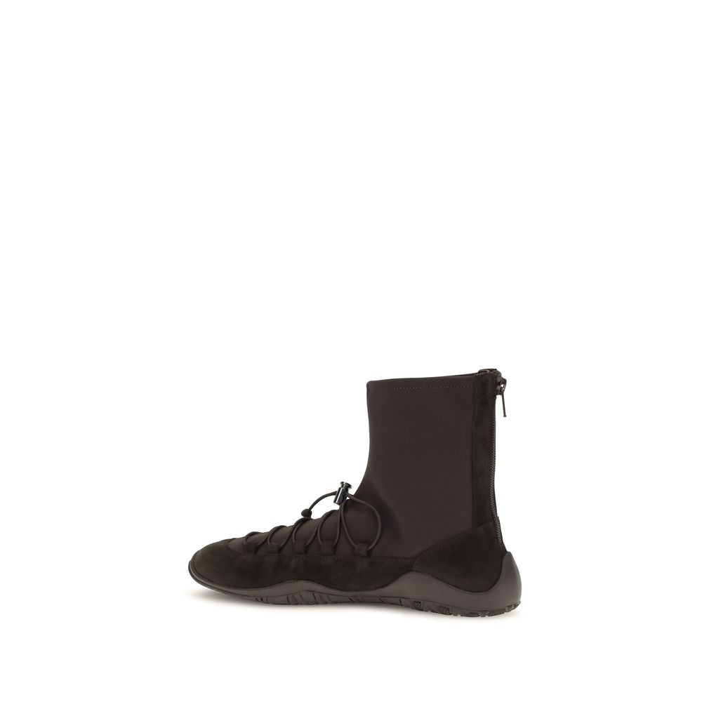 Dear Frances Black Calf Leather Bos Taurus Lace-Up Boots