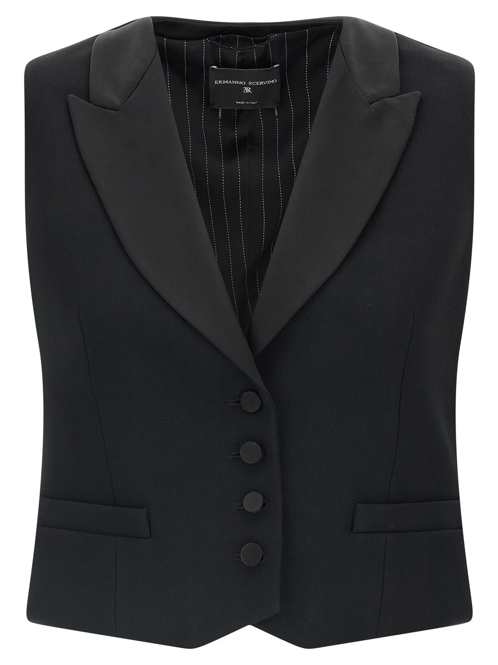 Ermanno Scervino Black Viscose Sleeveless Jacket