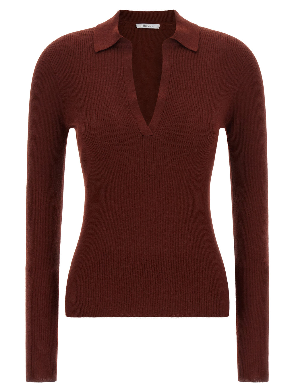Max Mara Bordeaux Cashmere Polo Shirt