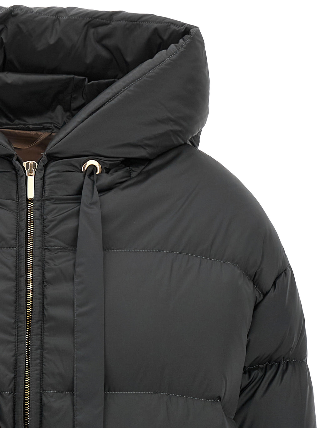 Max Mara Gray Polyamide Full-Length Jacket
