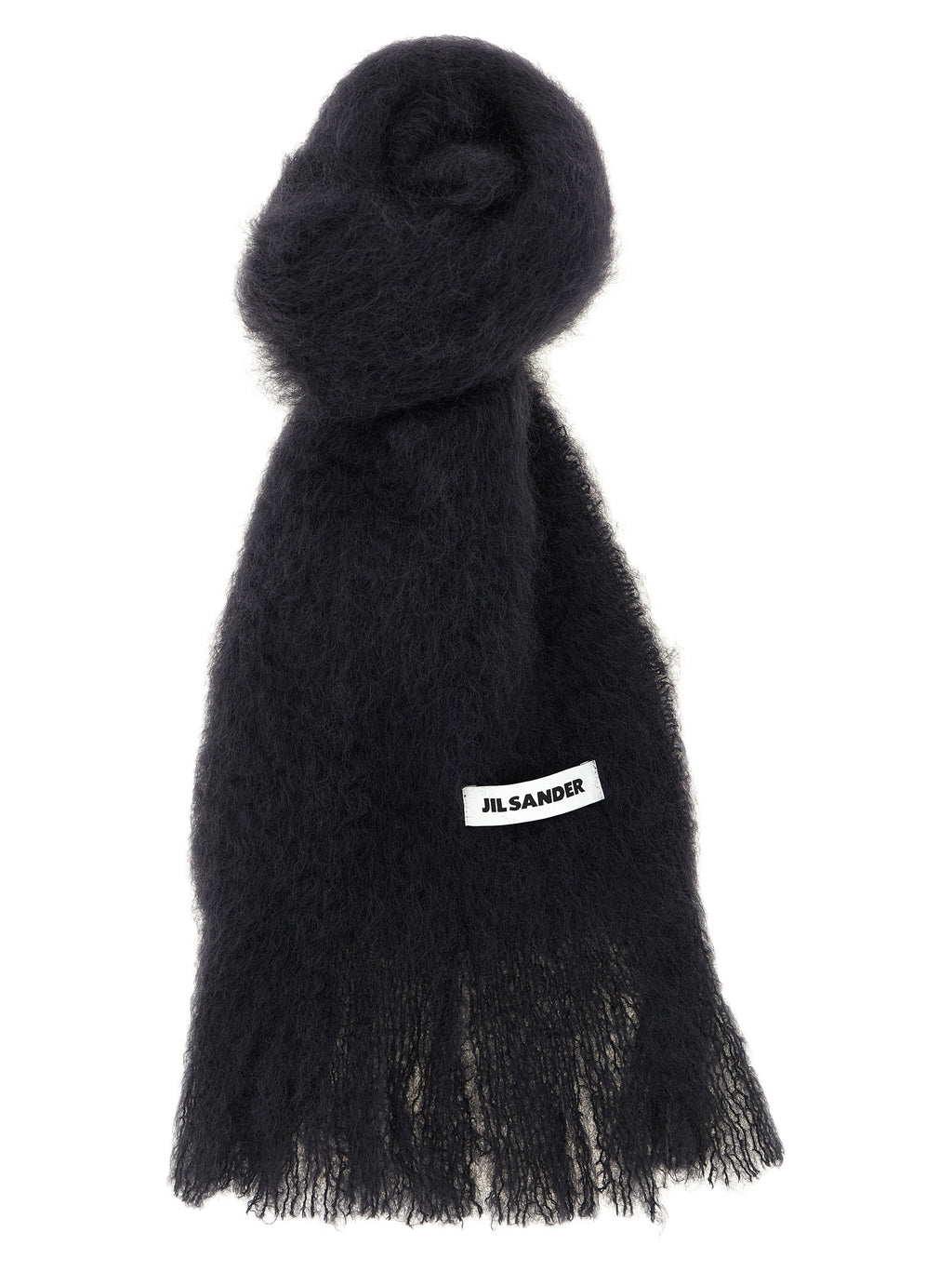 Jil Sander Black Wool Scarf