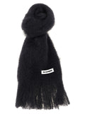 Jil Sander Black Wool Scarf