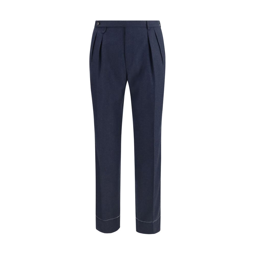 Brioni Blue Wool Oves Aries Casual Pants