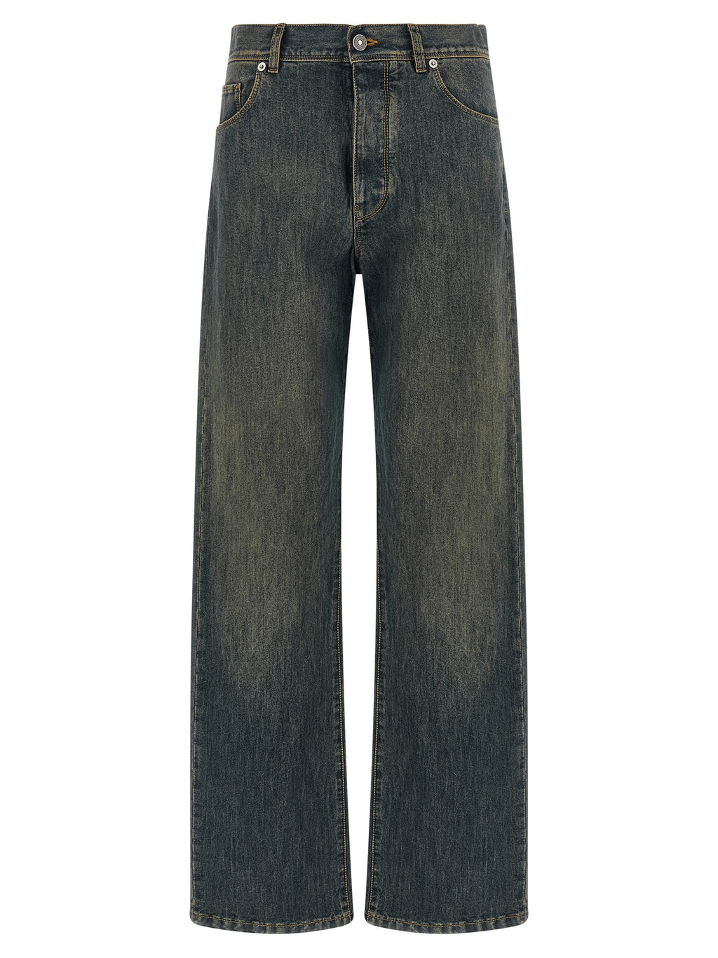 Fendi Blue Cotton Straight-Leg Jeans